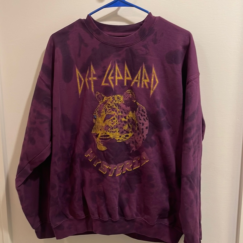 Purple Def Leppard Hysteria Crewneck